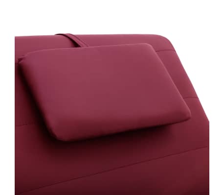 vidaXL Sdraio Massaggiante con Cuscino Rosso Vino in Similpelle