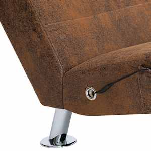 Masážní lenoška s polštářem hnědá umělá broušená kůže - obrázek 7