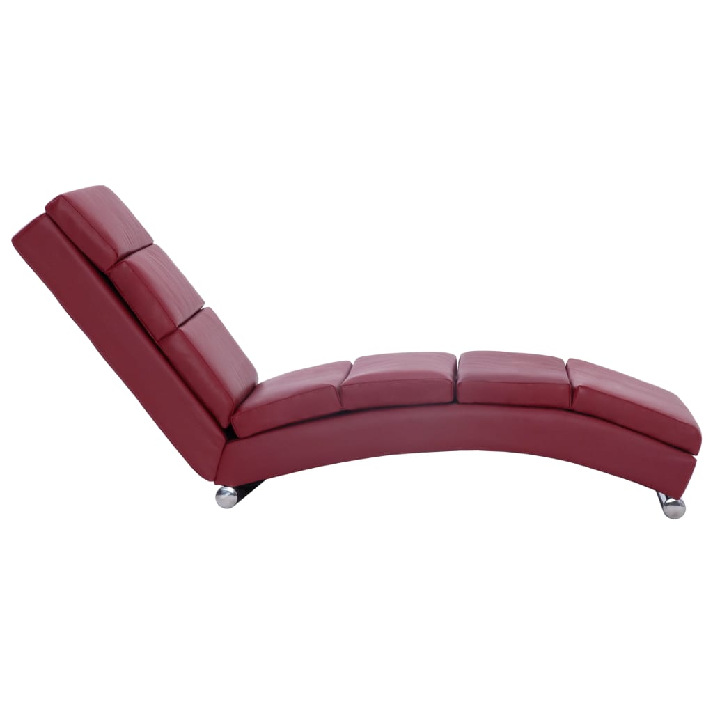 

vidaXL Chaise longue kunstleer wijnrood