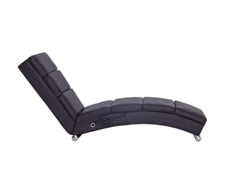 vidaXL Chaise longue de massage Marron Similicuir