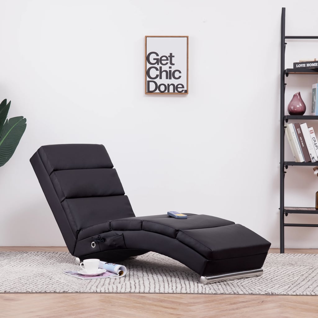 vidaXL Massage-Chaiselongue Braun Kunstleder