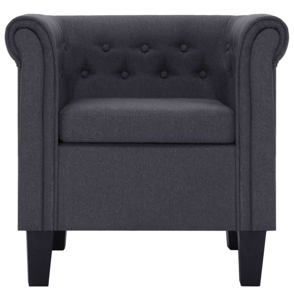 vidaXL Sillón con cojín de tela gris oscuro