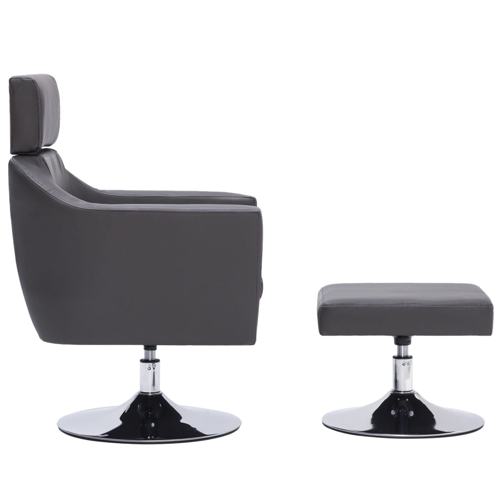 vidaXL Fauteuil TV Gris Similicuir