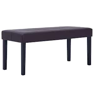 Lavice 106 cm hnědá umělá kůže - obrázek 2