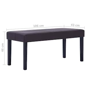 Lavice 106 cm hnědá umělá kůže - obrázek 7
