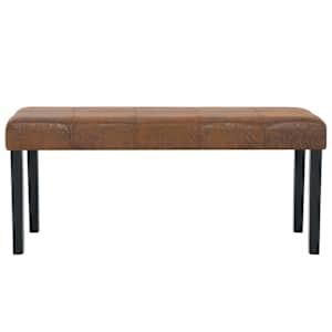 Lavice 106 cm hnědá umělá semišová kůže - obrázek 3