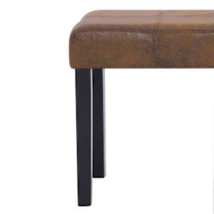 Lavice 106 cm hnědá umělá semišová kůže - obrázek 5