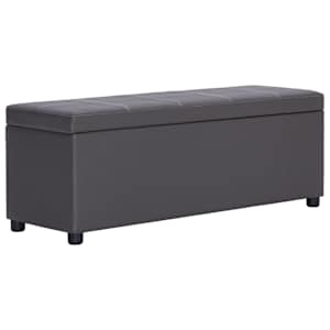 Lavice s úložným prostorem 116 cm šedá umělá kůže - obrázek 1