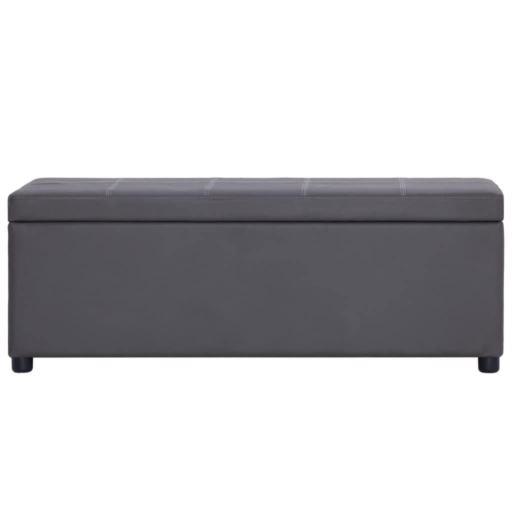 VidaXL Bankje Met Opbergvak 116 Cm Kunstleer Grijs