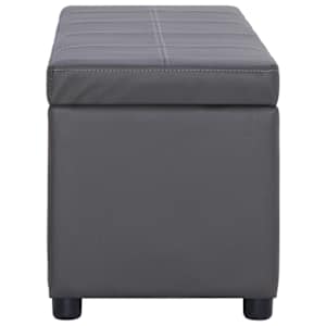 Lavice s úložným prostorem 116 cm šedá umělá kůže - obrázek 3