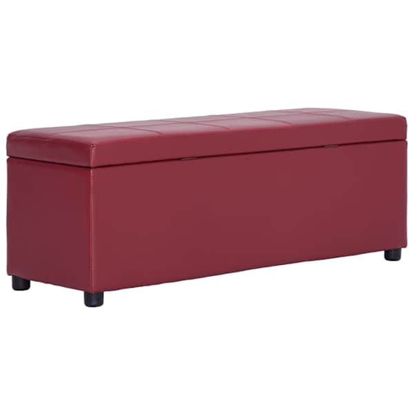 vidaXL panipaigaga pink 116 cm, veinipunane, kunstnahk
