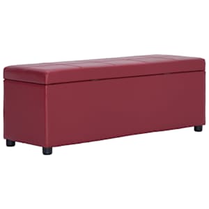 Lavice s úložným prostorem 116 cm vínová umělá kůže - obrázek 1