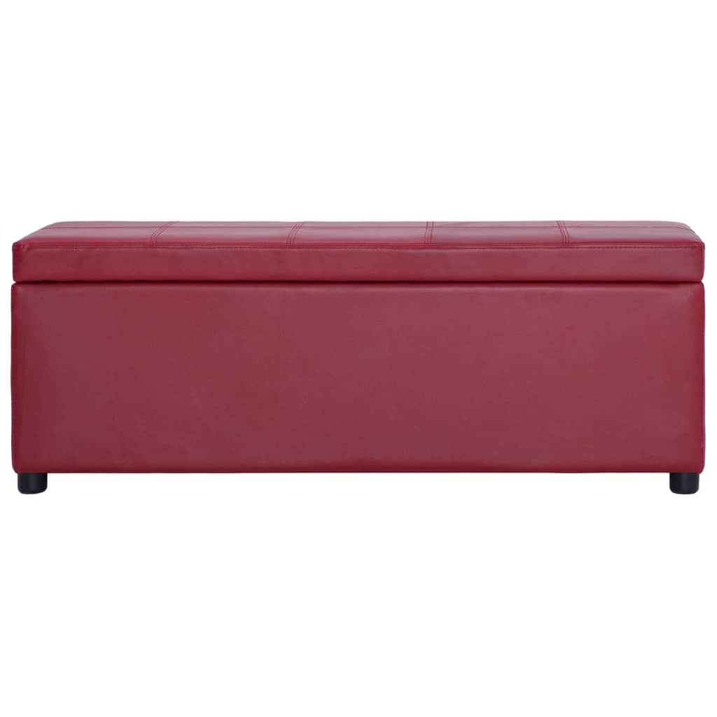 vidaXL Banc avec compartiment de rangement 116 cm Bordeaux Similicuir