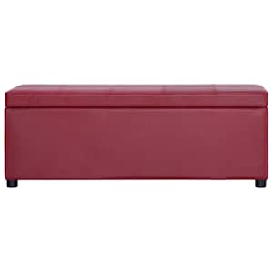 Lavice s úložným prostorem 116 cm vínová umělá kůže - obrázek 2