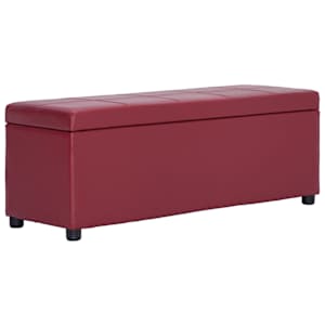 Lavice s úložným prostorem 116 cm vínová umělá kůže - obrázek 4