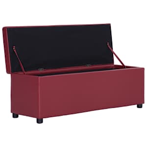 Lavice s úložným prostorem 116 cm vínová umělá kůže - obrázek 5