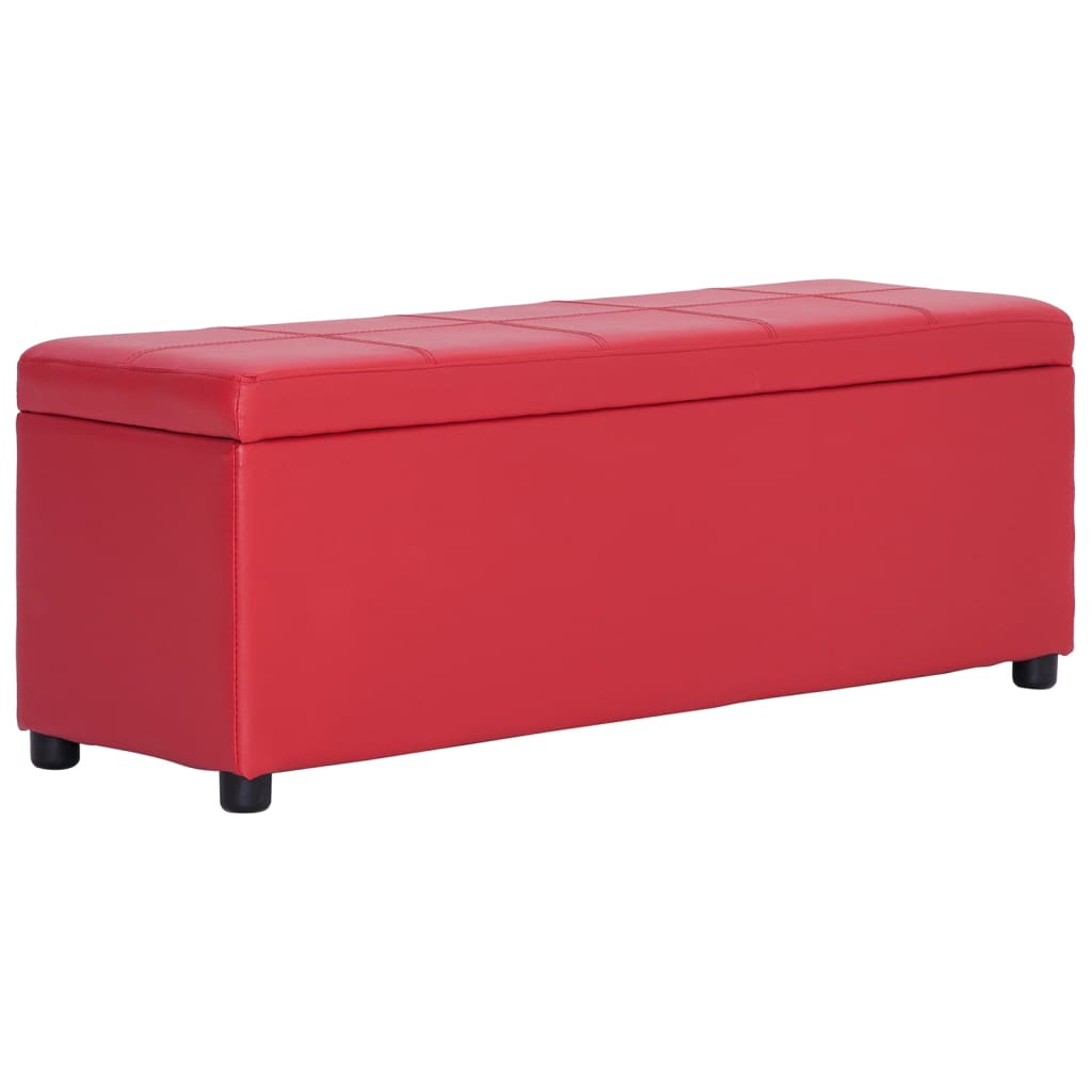 vidaXL Bank mit Staufach 116 cm Rot Kunstleder