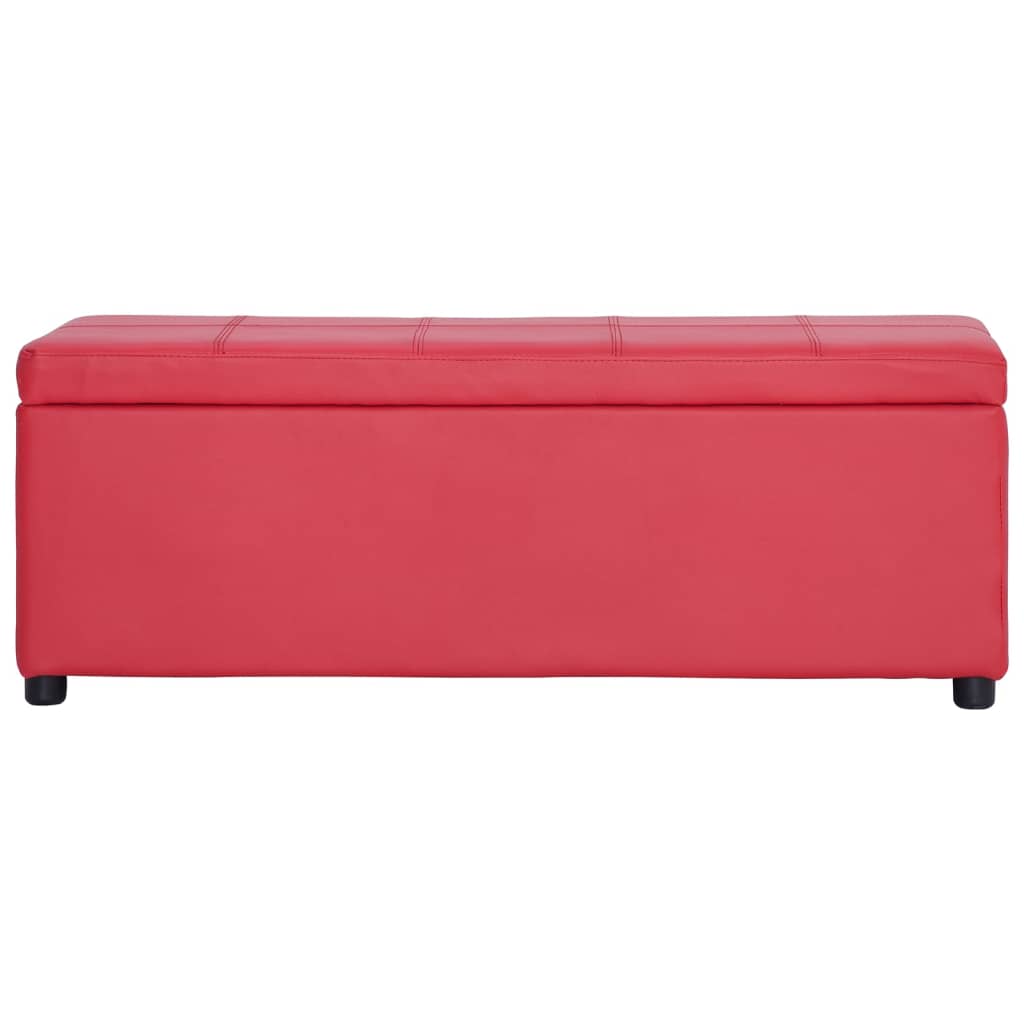 vidaXL Banc avec compartiment de rangement 116 cm Rouge Similicuir