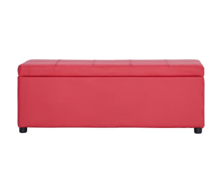 vidaXL Banc avec compartiment de rangement 116 cm Rouge Similicuir