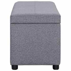 Lavice s úložným prostorem 116 cm světle šedá polyester - obrázek 3