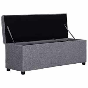 Lavice s úložným prostorem 116 cm světle šedá polyester - obrázek 5