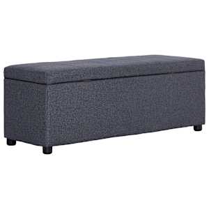 Lavice s úložným prostorem 116 cm světle šedá polyester - obrázek 4