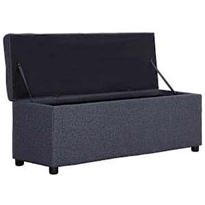 Lavice s úložným prostorem 116 cm světle šedá polyester - obrázek 5