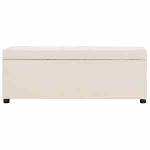 Lavice s úložným prostorem 116 cm krémová polyester - obrázek 2