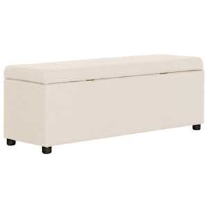 Lavice s úložným prostorem 116 cm krémová polyester - obrázek 4