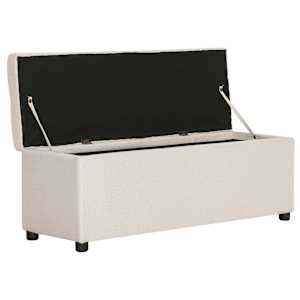 Lavice s úložným prostorem 116 cm krémová polyester - obrázek 5