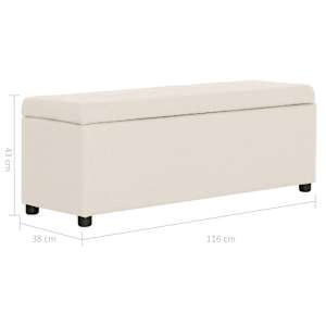 Lavice s úložným prostorem 116 cm krémová polyester - obrázek 8