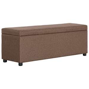 Lavice s úložným prostorem 116 cm hnědá polyester - obrázek 4