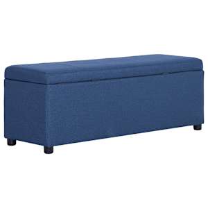 Lavice s úložným prostorem 116 cm modrá polyester - obrázek 4