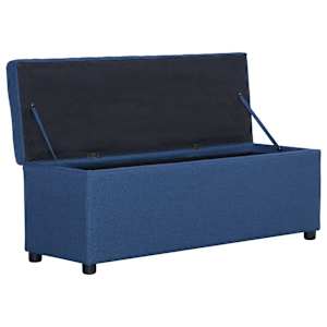 Lavice s úložným prostorem 116 cm modrá polyester - obrázek 5
