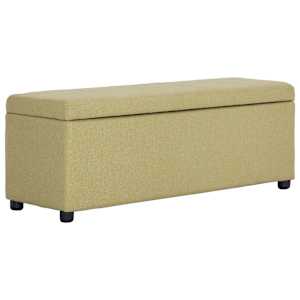 Lavice s úložným prostorem 116 cm zelená polyester - obrázek 1