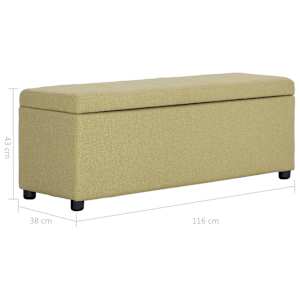 Lavice s úložným prostorem 116 cm zelená polyester - obrázek 8