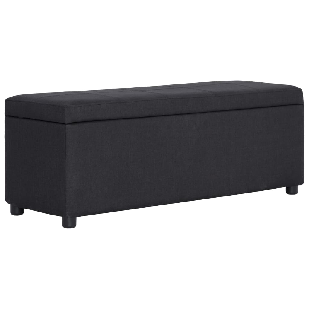 vidaXL Bancă cu compartiment de depozitare, negru, 116 cm, poliester 116 imagine noua