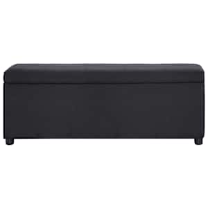 Lavice s úložným prostorem 116 cm černá polyester - obrázek 2