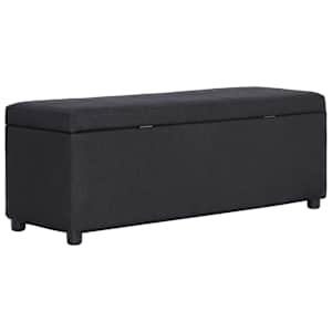Lavice s úložným prostorem 116 cm černá polyester - obrázek 4