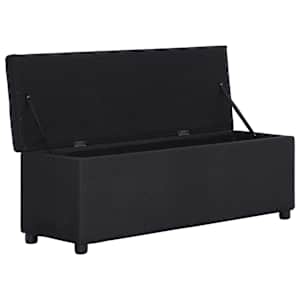 Lavice s úložným prostorem 116 cm černá polyester - obrázek 5