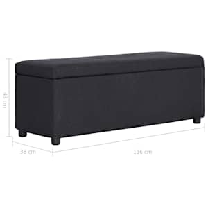 Lavice s úložným prostorem 116 cm černá polyester - obrázek 8