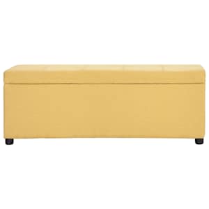 Lavice s úložným prostorem 116 cm žlutá polyester - obrázek 2