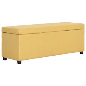 Lavice s úložným prostorem 116 cm žlutá polyester - obrázek 4
