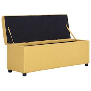 Lavice s úložným prostorem 116 cm žlutá polyester - obrázek 5
