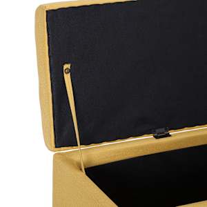 Lavice s úložným prostorem 116 cm žlutá polyester - obrázek 6