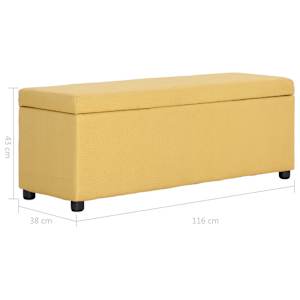 Lavice s úložným prostorem 116 cm žlutá polyester - obrázek 8