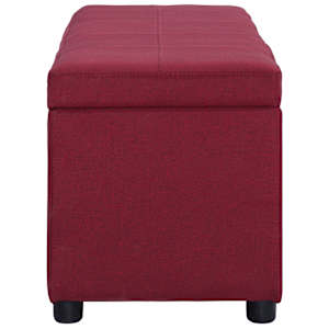 Lavice s úložným prostorem 116 cm vínová polyester - obrázek 3