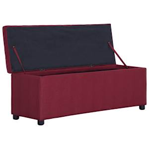 Lavice s úložným prostorem 116 cm vínová polyester - obrázek 5