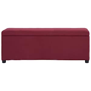 vidaXL Bank mit Staufach 116 cm Weinrot Polyester