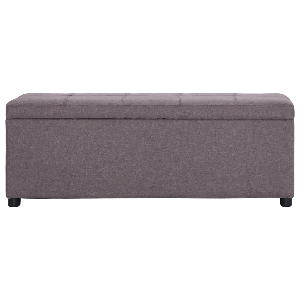 vidaXL Bancă cu compartiment de depozitare gri taupe 116 cm, poliester